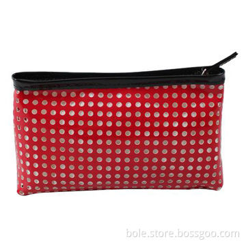 Laser Engraved PU Cosmetic Bag with 500-piece Minimum Order Quantity, Measures 17.5 x 10 x 10cm